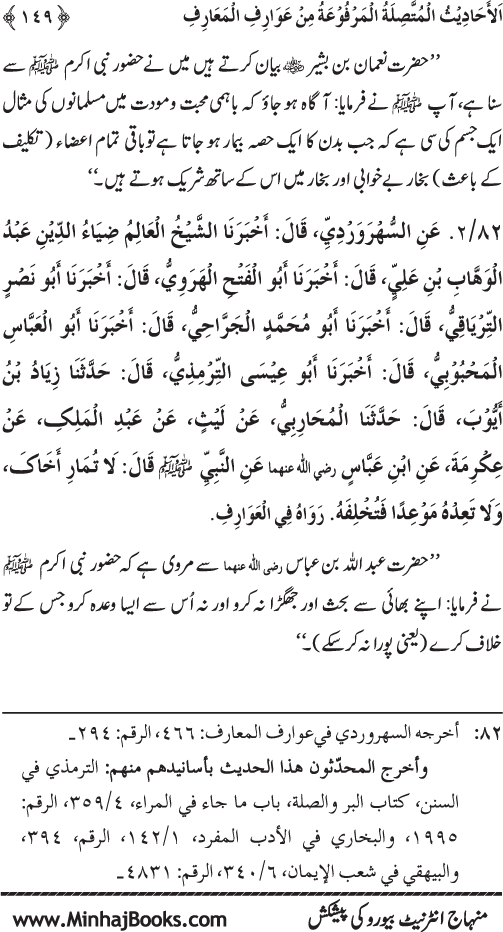 سلسلہ مرویات صوفیاء (3): المرویات السھروردیۃ من الاحادیث النبویۃ