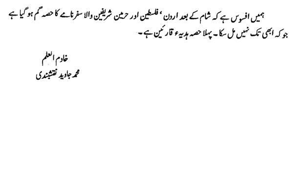 سفرنامہ (حضرت فرید ملت ڈاکٹر فرید الدین قادریؒ)